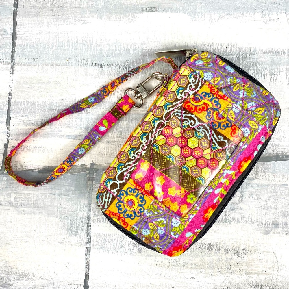 Boho Floral Clutch Wallet Phone Purse Card Holder Zip Around Wristlet ID Wallet